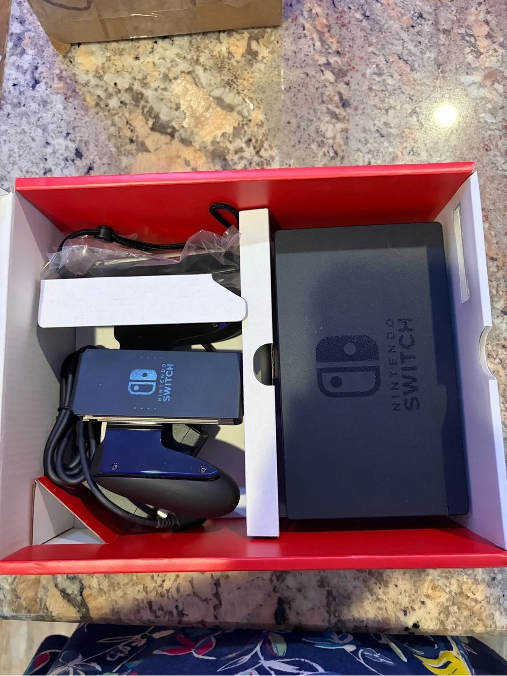 Nintendo Switch with Neon Blue Left and Neon Red Right Joy-Con